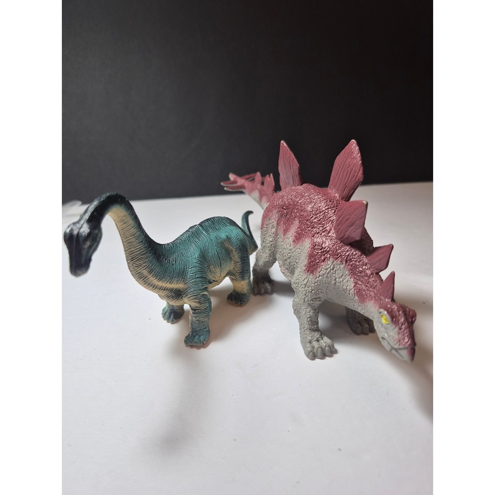 Dinosaur Toy Figure Set Stegosaurus Brachiosaurus Plastic Prehistoric Animals
